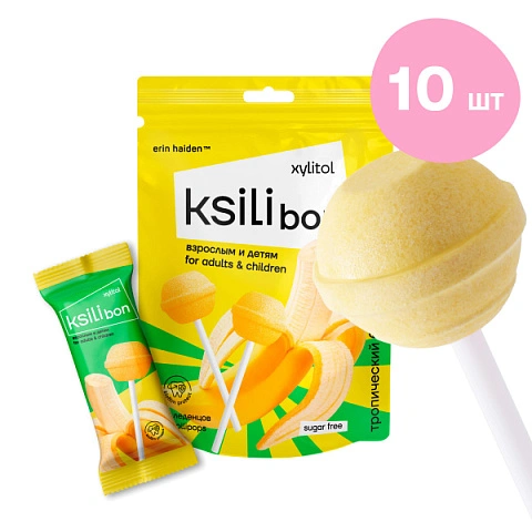 Леденец на палочке Ksilibon Lollipop Банан, 10 шт. - изображение 1