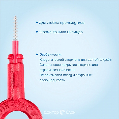 Набор ёршиков с держателем Curaprox CPS 07 (0,7 мм), 5 шт - изображение 3