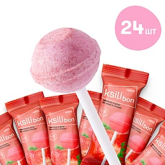 Леденец на палочке Ksilibon Lollipop Клубника, 24 шт.
