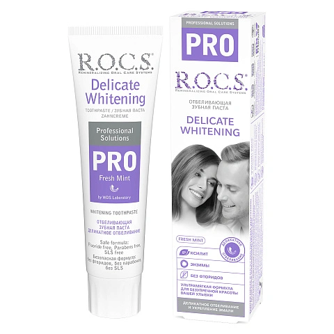 Зубная паста R.O.C.S. PRO Деликатное отбеливание Fresh mint, 94 гр - изображение 1