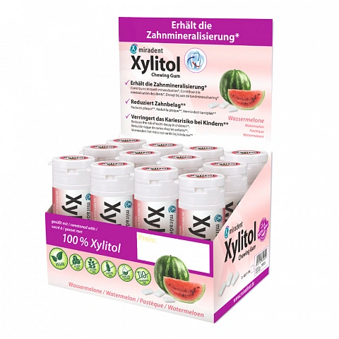 Жевательная резинка miradent Xylitol Арбуз - изображение 3