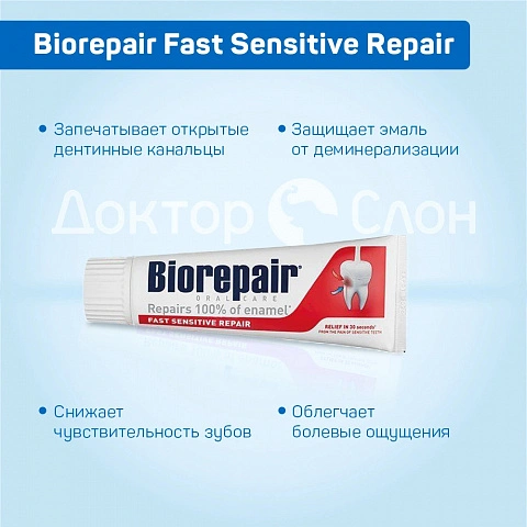 Зубная паста Biorepair Fast Sensitive Repair 75 мл - изображение 3