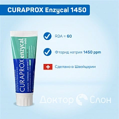 Зубная паста CURAPROX Enzycal 1450, 75 мл