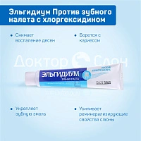 Зубная паста Эльгидиум Против зубного налета, хлоргексидин 0,004% 75 мл