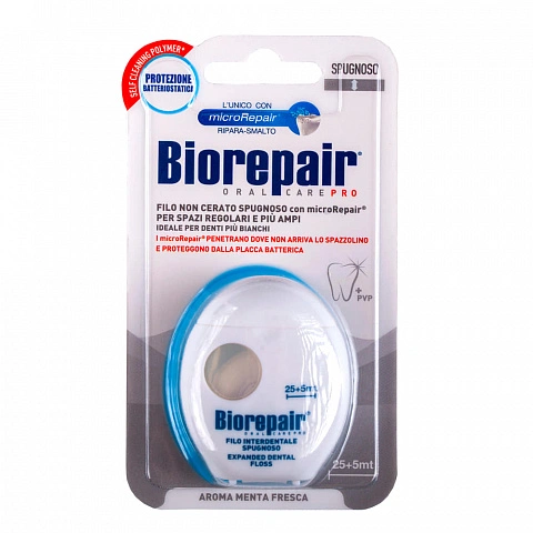 Губчатая зубная нить Biorepair Filo Non Cerato Spugnoso, 30 м - изображение 1