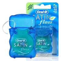Вощеная нить Oral-B SatinFloss мята, 25 м - изображение 1