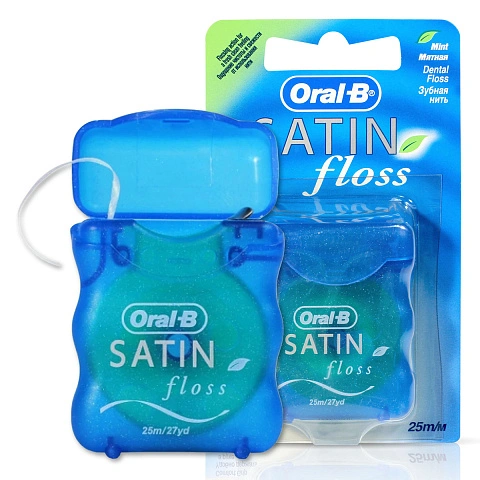 Вощеная нить Oral-B SatinFloss мята, 25 м - изображение 1