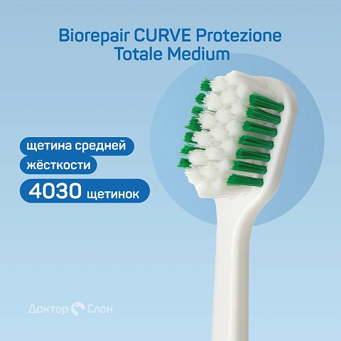 Зубная щетка Biorepair CURVE Protezione Totale Medium - изображение 2