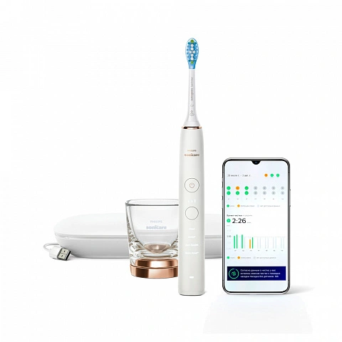 Электрическая зубная щетка Philips Sonicare HX9911/94 DiamondClean Gold - изображение 1