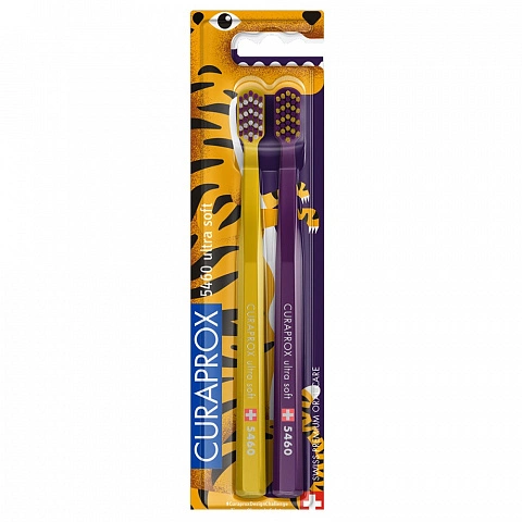 2 зубные щетки CURAPROX 5460 Ultrasoft Duo Tiger 2022 - изображение 1
