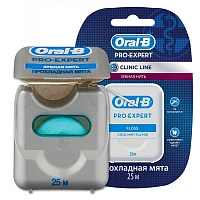 Вощеная нить Oral-B Pro-Expert Clinic Line Прохладная мята, 25м