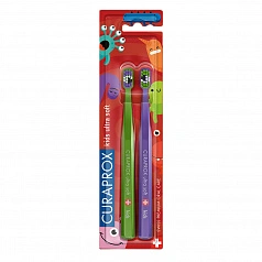 2 зубные щетки Curaprox 5500 Duo Little Bacteria от 4-х лет