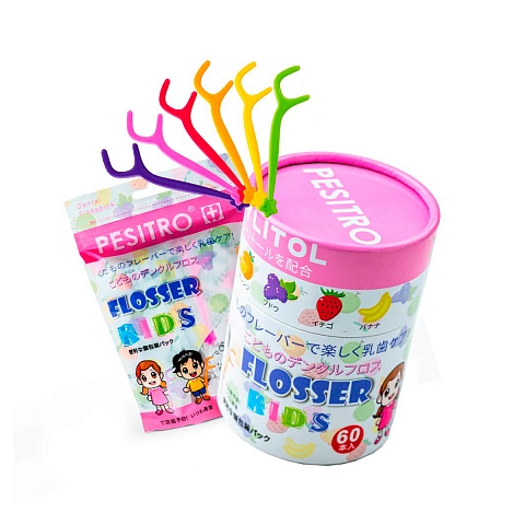 Детская зубная нить с держателем Pesitro Flosser Kids, 30 шт - изображение 3