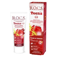 Зубная паста R.O.C.S. Teens Кола и лимон (от 8 до 18 лет), 60 мл