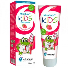 Зубная паста Miradent Mirafluor kids (с 0 до 6 лет), 75 мл