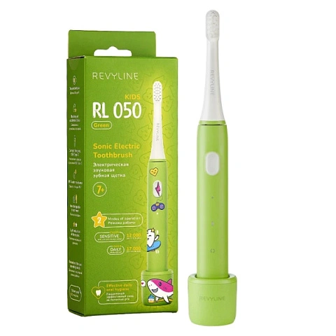 Электрическая зубная щетка Revyline RL 050 Kids, Зеленая (7+) - изображение 1